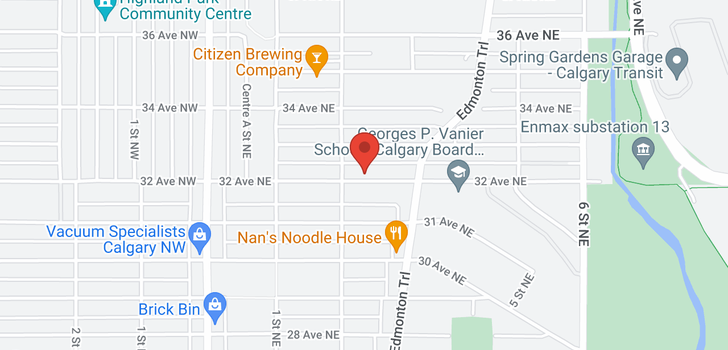 map of 1 314 32 Avenue NE